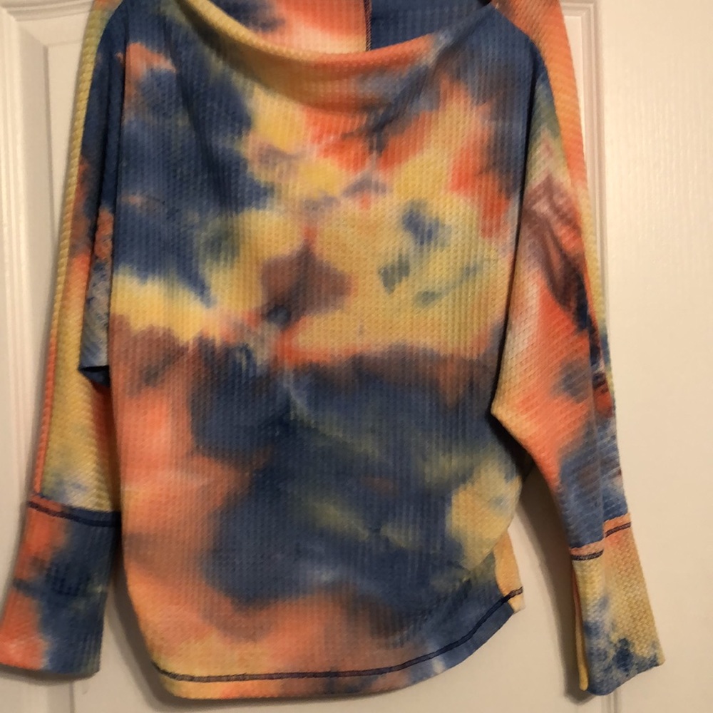 White Birch tie dye waffle knit top - Picture 4 of 5